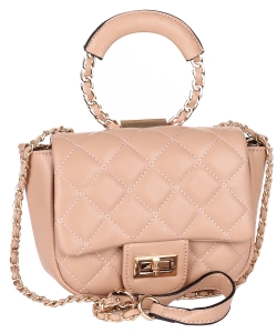 Quilted Fashion Satchel Handbag 6645 APRICOT